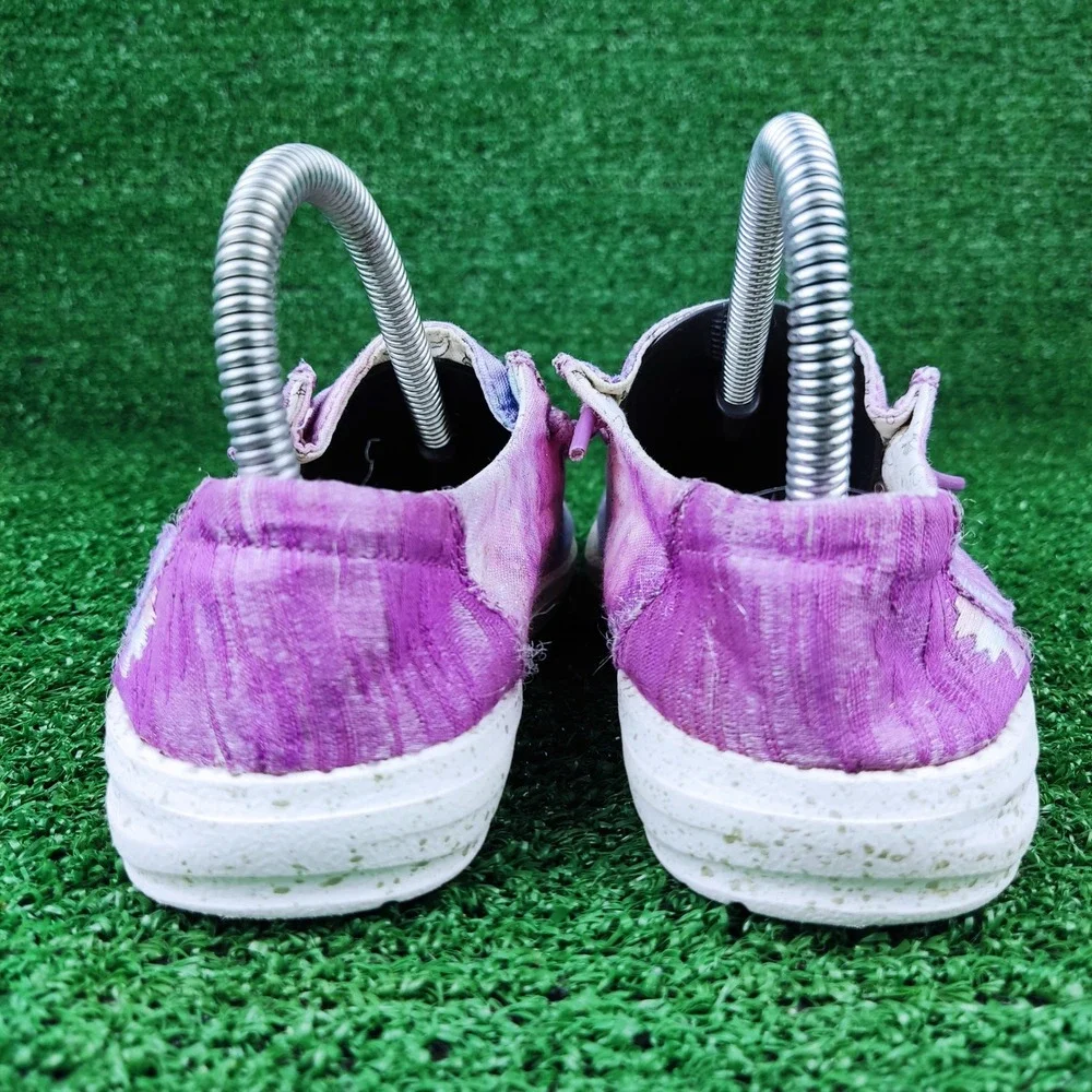 Hey Dude Shoes Kids Size 12 Purple Wendy Youth Unicorn Dreamer Tie Dye Loafers